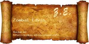 Zombai Edvin névjegykártya